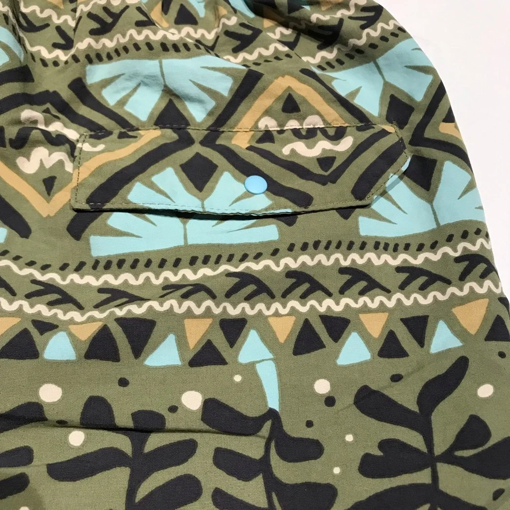 Patagonia Green Geometric Swim Trunks Small